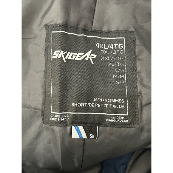 Skigear Mens Insulated Snow Pants Adjustable Waistband Zip Ankles Blue Sz 4XL - Picture 5 of 8